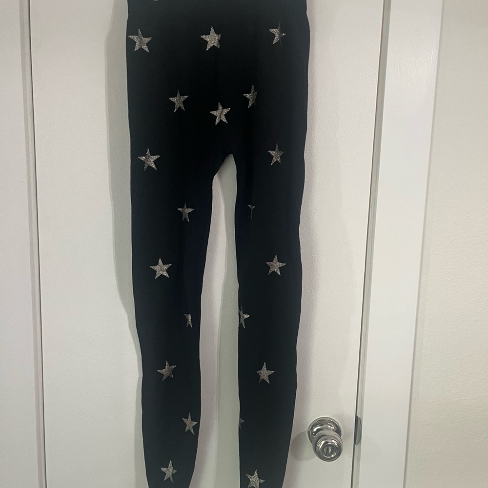 Wander Midnight Black Leggings with Silver Stars